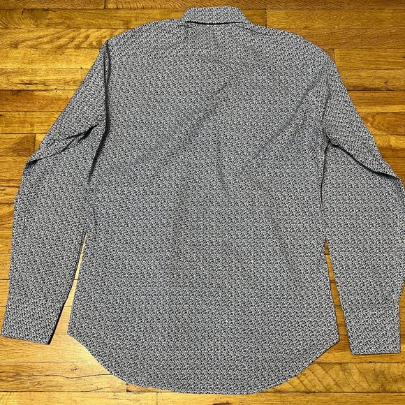 Ledbury Mens Blue Guitar Pattern Long Sleeve Button Down Shirt Size Medium - Picture 2 of 9